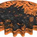 Halloween Haunted House Round Tablecloth 60 Inch, Bats Decorations Round Table Cloth for Halloween Holiday Picnic Party Kitchen/Home Dining Decor