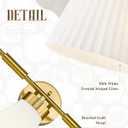 Bathroom Light Fixture, HWH 5-Light Bathroom Vanity Light Brushed Gold Vanity Lighting Over Mirror, Modern Vanity Lights with Frosted White Striped Glass, 5HZG97B-5W BG