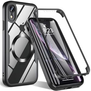 BESINPO for iPhone XR Case, Magnetic Shockproof Cover with Built-in Screen Protector, Military-Grade Full Body Protection, Compatible with MagSafe, Rugged Phone Shell for 6.1" iPhone XR – Black