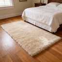 2x3 Solid Fluffy Camel Area Rug  Washable, Durable,Small Bedroom Rug, Non-Slip High Pile Shag Rugs for Living Room, Bedroom, Bedside, Dorms, Nursery Rooms, Kids Room, Soft Indoor Floor Carpet