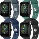 4 PACK Bands for Amazfit GTS 4 / GTS 4 Mini / GTS 3 / GTS / GTS2 / GTS 2e / GTS 2 mini Band Women Men, 20mm Quick Release Soft Silicone Sport Replacement Watch Strap for Amazfit Bip 3 Pro / Bip 3 / Bip U Pro / Bip / Bip Lite / Bip S / Bip S lite / Bip U
