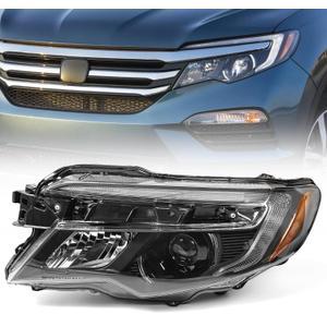 Huray Left Headlight for Honda Pilot 16-22/Passport 19-21/Ridgeline 17-20 | LED OE Head Lamp Replacement 33100-TG7-A21/33150-TG7-A21