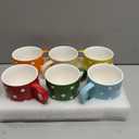 Elsjoy 6 Pack Polka Dot Coffee Mugs, 12 Oz Ceramic Coffee Mugs Colorful Porcelain Mug Set for Coffee, Tea, Milk, Hot Chocolate