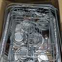 Disposable Chafing Dish Buffet Set, 46 Pcs Disposable Food Warmers For Parties Buffet, Catering Supplies Buffet Display Set Incl. Wire Racks, Chalkboards, Fuel Cans, Pans, Serving Utensils, Covers.
