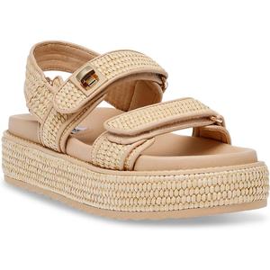 Steve Madden Women's BIGMONA Sandal (8.5, Natural Raffia)