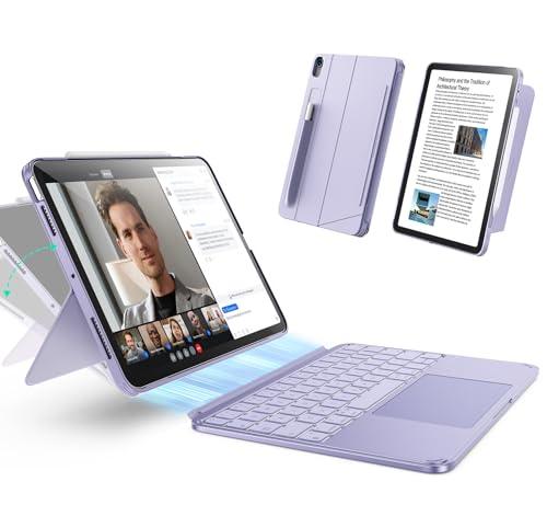 ESR for iPad Air 11" (M3/M2) & 10.9" (5th/4th Gen) Case with Keyboard, Magnetic Detachable Keyboard, Portrait/Landscape Modes, Large Click-Anywhere Trackpad, Backlit Keys, Shift Series, Purple