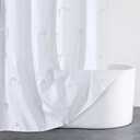 White Bow Fabric Shower Curtain Set for Teens Girls Funky Bathroom Decorations, Boho Cute Elegant Pretty Coquette Aesthetic Bathroom Shower Curtain Set with Hooks Machine Washable, 72"W x 72"L