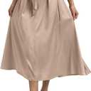 Women's Flowy A Line Skirts,Work Skirts for Women,Maxi Skirts for Women with Pockets (Black, XXL)