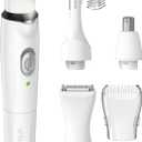 Conair GIRLBOMB All-in-One Face/Body Trimmer and Shaver Set for Women, Wet/Dry, Rechargeable (6 Piece Set, White)