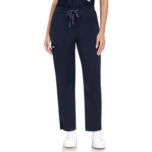 COMENII Scrub Pants for Women, High-Rise Skinny Scrubs for Women with 6 Pockets, Soft Stretch Womens Scrubs (Small, Navy)