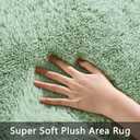 Pettop Fluffy Sage Green Area Rug for Bedroom Living Room, 3x5 Feet Soft Plush Fuzzy Rugs for Girls Kids Boys, Non-Slip and Washable Rug for Nursery Classroom, Carpet for Rooms Decor