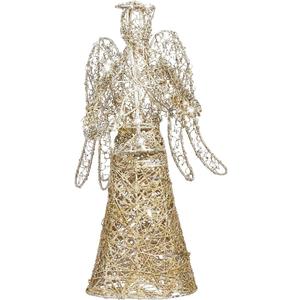 Christmas Tree Topper Glitter Angel Tree Topper Figure for Christmas Festival Home Mall Office Desktop Decor