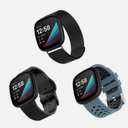WITHit - Band Kit for Fitbit Versa 3 and Fitbit Sense (3-Pack) - Black Mesh/B...