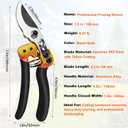 Professional 2-Pack Pruning Shears and Tin Snips, 8.7" Tin Snips + 7.5" Pruning Shears