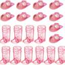 Artlunar Mini Pink Cowgirl Boots Shot Glasses with Pink Hat - Plastic Cute Shot Glasses for Women Western Cowgirl Party Favors