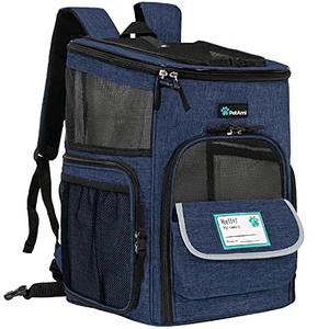 PetAmi Dog Backpack Carrier, Airline Approved Cat Backpacks for Carrying Small Large Cats, Pet Carrier Back Pack, Ventilated Soft Sided for Travel, Hiking, Camping, Max 18 lbs, Navy