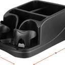 Armor All Car Console Organizer, Car Seat Organizer with 2 Adjustable Cup Holders, 3 Large Storage Compartments, Seatbelt for Secure Hold, Vehicle Middle Seat Organizer for Cars, Trucks, Minivans