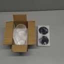 TIPGO Glass Qtip Holder Dispenser - 10 oz Clear Canister Apothecary Jar, Bathroom Vanity Storage Organizer Set for Cotton Swabs, Pads, Floss Picks, Small Containers for Makeup Storage (2 Pack, Black)