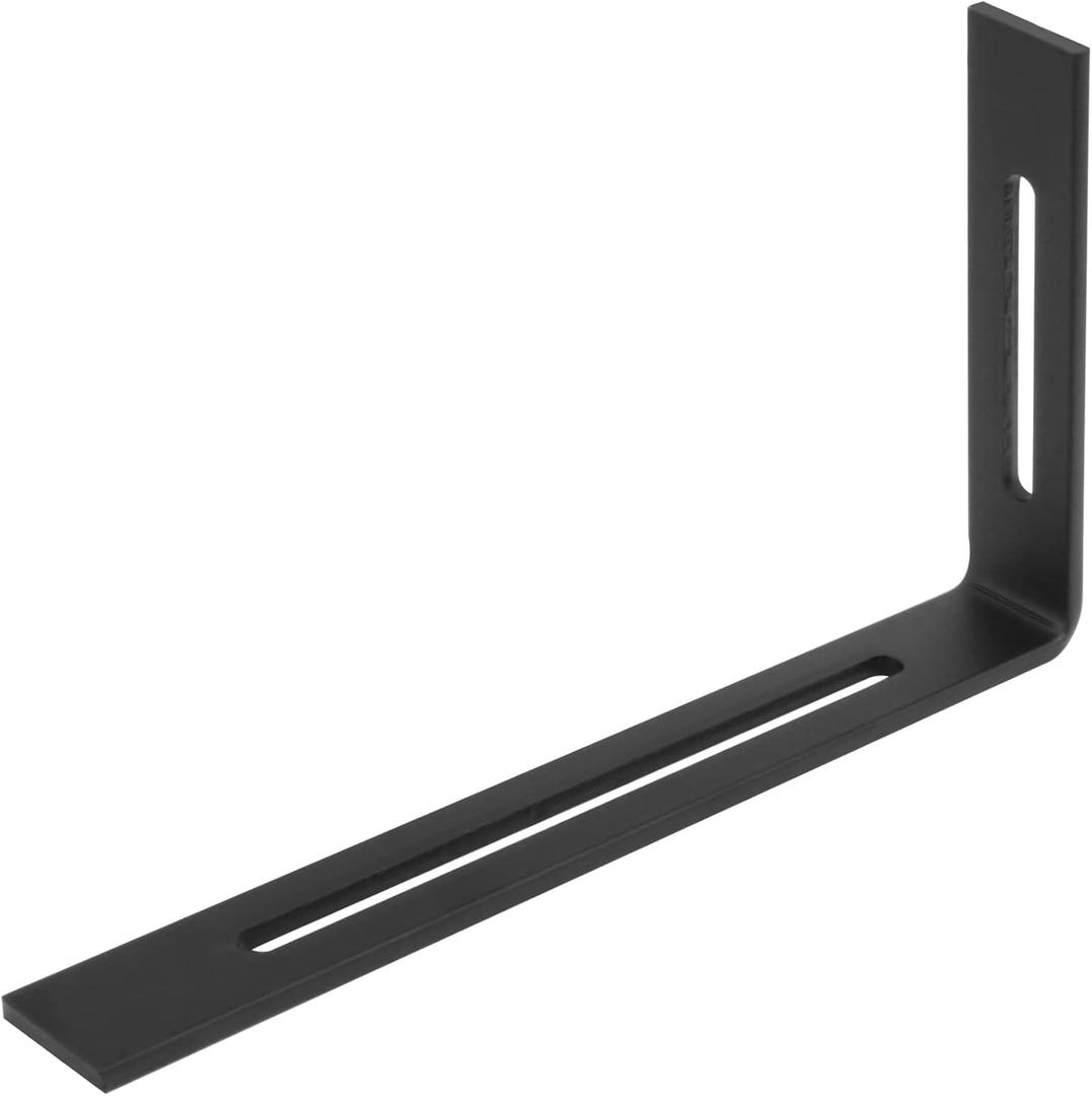 4 PCS 9-1/2" Black Adjustable L Corner Bracket with Slot Hole Fits M6 Bolt, Thickness 3/16", Max. Load 180 LB