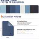 Azobur Iron on Patches for Clothing Repair, 8 Pcs Jean Patches for Inside and Outside, Sew on Iron on Denim Patches for Jeans Kits 5"x 8"Eight Colors