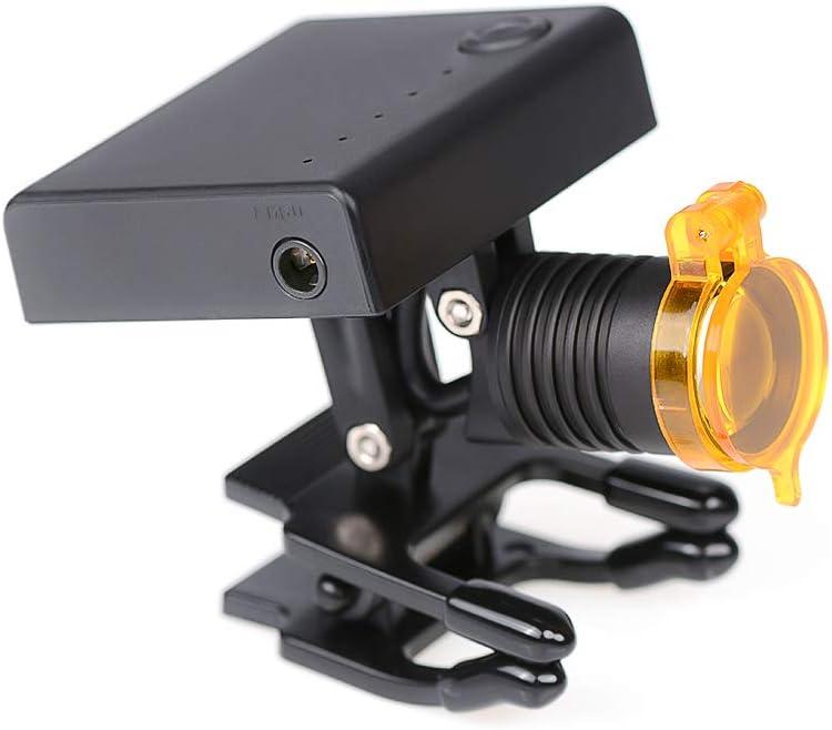 EustomA Headlight 3W LED Light with Optical Filter for Binocular Loupes Glasses/Lab DY-010