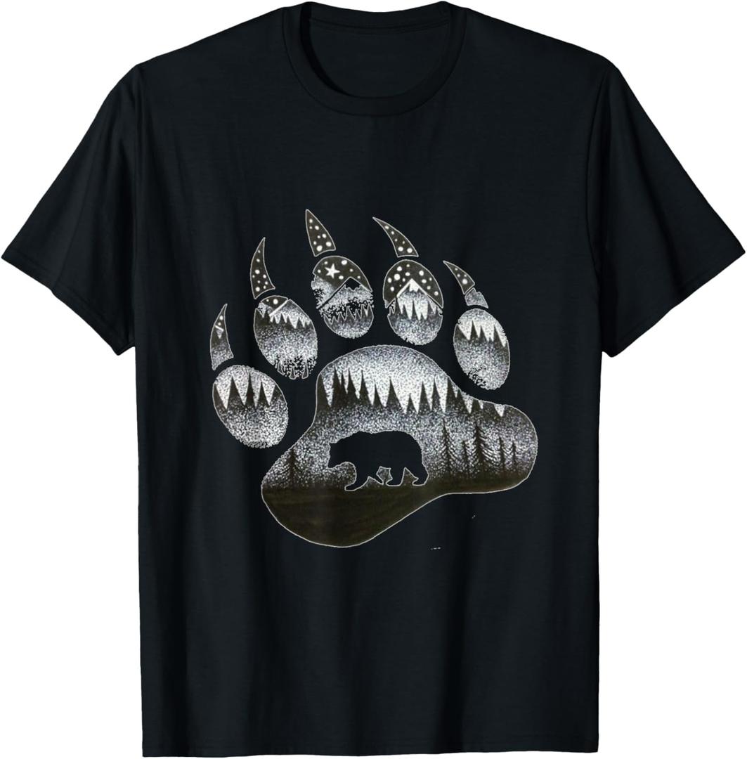 Touching Ghost of the Spirit Bear Paw T Shirt T-Shirt (Black, M)
