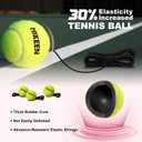 Hikeen Premium Tennis Trainer Rebound with Metal Base,Portable Solo Tennis Trainer Set with 3 Highly Elastic String Balls,Tennis Practice Equipment for Adult Kids an Beginners