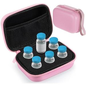 Teenyyou 6 Slots Insulin Peptide Fridge Carrying Case Vial Holder Storage Protector Bag, Fits Standard 10ml Vials, Insulin Cooler Travel Kits Case Organizer Diabetes Protector(Pink)