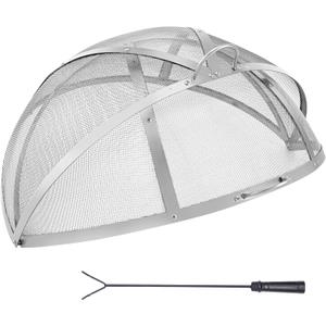 VEVOR Firepit Spark Screen Lid, 36" Diameter, Outdoor Firepit Ring Cover Round Accessories, Fire Pit Metal Cover, Easy-Opening Stainless Steel Fire Ring Covers for Outdoor Patio Fire Pits Backyard
