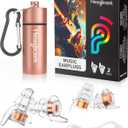 Hearprotek Concert Ear Plugs, 2Pairs Reusable high Fidelity Musician Ear Plugs for Concerts Loud Music-Noise Reduction Ear Protection earplugs for Rave,Festival,Music,Tinnitus Relief (Gold)