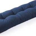 SUNROX LokGrip Non Slip Tufted Memory Foam Bench Cushion, FadeShield Water Resistant Durable Thicken Outdoor/Indoor Bench Seat Pads 59x16x4 inch, Navy