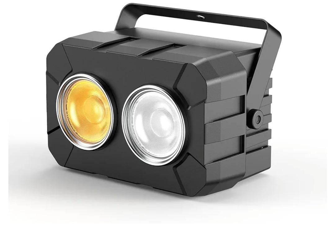 Stage Lights, 180W 2 Eyes LED COB Lights, Cool+Warm White LED Cob,Stage Spotlights with DMX512 & Sound-Activated Control Mode, Stage Lighting for Party Show Wedding Event