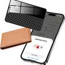Trendia Compatible with AirTag Wallet Tracker, Smart Card Finder, Apple MFi Compatible (iOS Only), App Controlled Anti Loss GPS Tracker, IP68 Waterproof, Item Locator for Luggage Tags, Purses, Grey