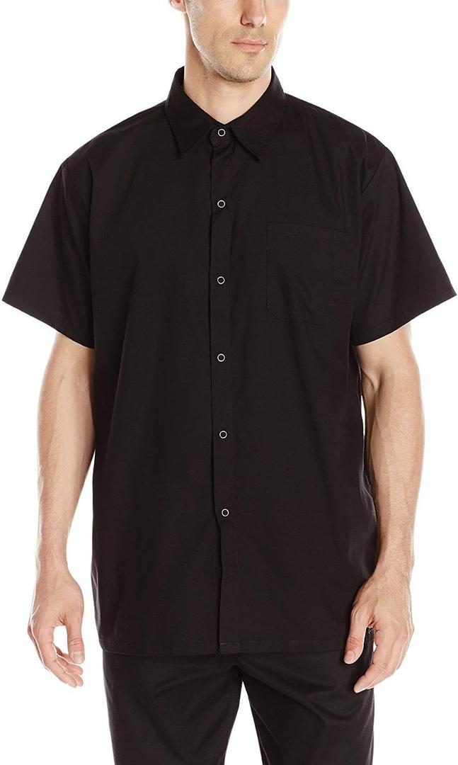 Chef Code Mens Kitchen Basic Cook ShirtUniform Cook Shirt (Black, M)