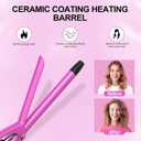 1/2 Inch Small Curling Iron for Short Hair, Dual Voltage Small Curling Wand with 2 Heat Settings 430F & 450F for Tight Curls, Pink