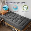 ELEMUSE Dual Layer 3 Inch Memory Foam Mattress Topper Twin XL, Dorm Room 2 Inch Cooling Gel Memory Foam Plus 1 Inch Down Alternative Pillowtop Mattress Pad, College Essential, Comfort Support, Grey