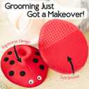 2 x SplashEZ Cradle Cap Brush for Babies | Soothing Newborn Head Massager | Food-Grade Soft Silicone Baby Bath Brush & Scalp Scrubber | Infant Cradle Cap Comb - Organic Shape & Ladybug Design, 2-Pack