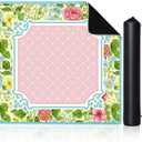 31.5" x 31.5" Floral Mahjong Mat for Table, Flower Mahjong Table Covers with Carrying Bag, Non-Slip Noise Reduction Game Tables Cover for Poker Card Board Tile Games