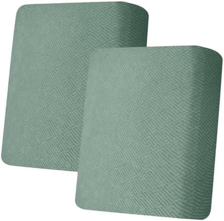 ZNSAYOTX Stretch Individual Cushion Covers Sofa Loveseat Cushion Couch Covers Slipcovers Soft Replacement New Pattern Furniture Protector with Elastic Bottom (Pea Green, 2 Pcs XL Cushion Covers)