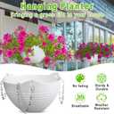 Eccliy Hanging Planters, Set of 16 Pcs Plastic Hanging Pots White Flower Plant Pots Baskets Hanging Chains Drainage Plugs Water Barrier with Small Garden Tools Set for Outdoor Indoor Home Garden