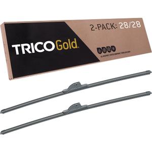 TRICO Gold 28" + 28" Premium Automotive Replacement Windshield Wiper Blades (Set of 2), Passenger and Driver Side All-Weather Beam Wiper Blades for Select Vehicle Models (28" + 28" Pair Pack)