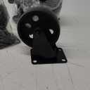 FactorDuty 4 All Black Metal Swivel Plate Caster Wheels w/Brake Lock Heavy Duty High-Gauge Steel (4" with Brake)