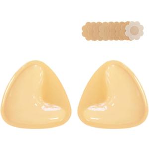 DEPOVOR Ultra Boost Inserts Double-Sided Adhesive Pads Sticky Bikini Padding Inserts for Sports Bra Swimsuit (Large, Dark Cream)