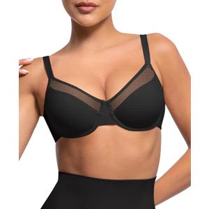 Lover-Beauty Minimizer Bras for Women Full Coverage Unlined Underwire Bras Plus Size Lifting Bra for Heavy Breast (38D, Black)