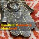 Exquisite Small Ceramic Jewelry Tray - Trinket Dish Evil Eye Decor, Gold Plate Ring Holder, Modern Boho Home Essentials, Perfume Organizer, Witchy, Aesthetic Room Decor (Black Hamsa)