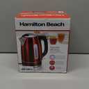Hamilton Beach Electric Tea Kettle, Water Boiler & Heater, 1.7 Liter, Cordless Serving, 1500 Watts for Fast Boiling, Auto-Shutoff and Boil-Dry Protection, Red with LED Light Ring (41060) (1.8 Quarts)