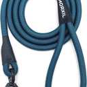 Rope Dog Leash, 6 Foot Heavy Duty Dog Leash with Aviation Aluminum Auto Locking Carabiner, Strong Nylon Pet Lead for Small, Medium, Large Dogs (Navy Blue, 6FT)