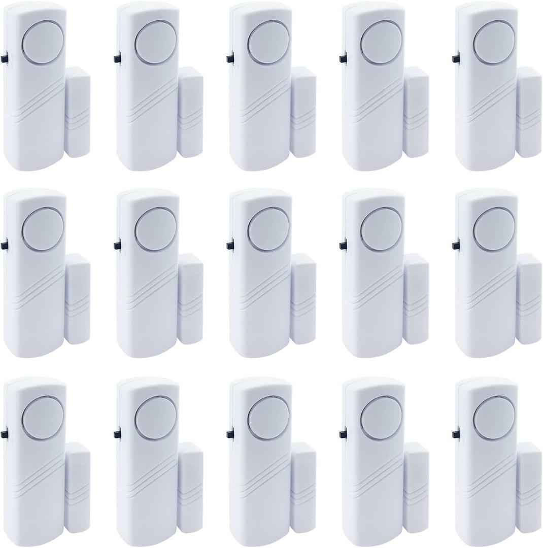 Door Window Alarm, 90DB Door Alarms for Kids Safety, Wireless Sensor Door Window Burglar Alarm-Window Pool Alarms for Home, 15 Pack