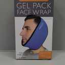 LotFancy Face Ice Pack Wrap for TMJ, Wisdom Teeth, with 4 Reusable Hot Cold Therapy Gel Packs, Pain Relief for Head, Oral and Facial Surgery, Dental Implants, Blue (Blue(one Size Fits Most))