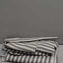 jinchan Linen Curtains Charcoal Grey on Beige Striped Curtains for Living Room Bedroom Ticking Stripe Light Filtering Farmhouse Cottage Core Rustic Back Tab Window Treatment 2 Panels 84 inches Long